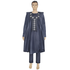 H & D Dashiki Agbada Ropa de hombre africano Conjunto de 3 piezas Manga larga con bordado <span class=keywords><strong>2022</strong></span> - Product Image 2