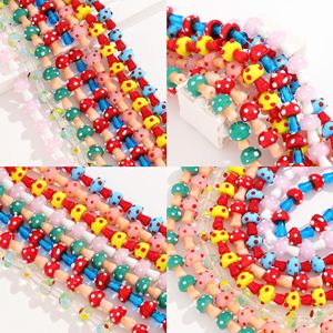Perles de verre colorées en forme de champignons de Nantong, perles en vrac pour la fabrication de bracelets, accessoires de bijoux DIY - Product Image 4