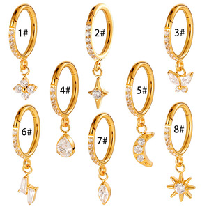 G23 F136 Titan piercing ear piercing đồ trang sức 16G vách ngăn Vòng tai <span class=keywords><strong>tragus</strong></span> sụn Helix ốc xà cừ Bông tai cơ thể piercing đồ trang sức - Product Image 2