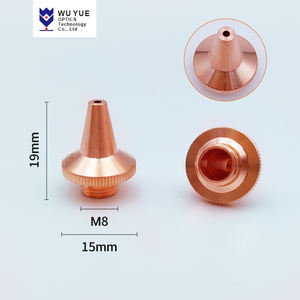 WuYue pièces d'équipement <span class=keywords><strong>Laser</strong></span> à <span class=keywords><strong>Fiber</strong></span> optique de haute qualité buse de découpe <span class=keywords><strong>Laser</strong></span> D15mm-H19mm-M8-3D monocouche en cuivre - Product Image 1