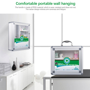 ארון אחסון קיר רב שכבתי מאלומיניום Glosen B014, ארון תרופות ביתי, עם ידית ומנעול - Product Image 4