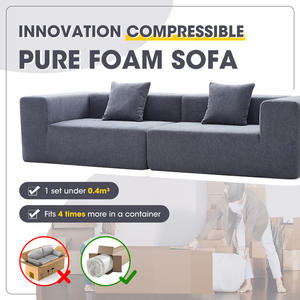 Cómodo sofá seccional reclinable pequeño sofá tapizado suave sofá modular de esponja comprimido individual en la sala de estar - Product Image 2