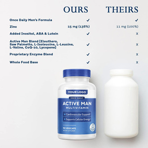 Whole Food Base Custom OEM Once Daily Active Man Multivitamin 90 VegCaps Proprietary Enzyme Blend, Lab Tested <strong>Bulk</strong> <strong>Supplement</strong> - Product Image 3