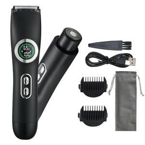 多用途二合一电动毛发修剪器剃须刀，带充电底座，可水洗，平刀片剃须刀，适合男士身体美容护理 - Product Image 1