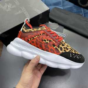 Sneakers décontractées Chain Reaction de qualité supérieure pour hommes, chaussures de créateur de luxe à plateforme, baskets réfléchissantes vintage pour hommes - Product Image 5
