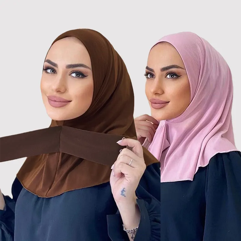 Sous-foulard musulman avec bouton, bonnet couvrant le cou de haute qualité, hijab intérieur ninja Premium, Hijab instantané sous