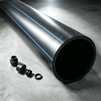 Tuyau d'alimentation en eau potable souterrain en HDPE, tuyau en plastique PE100 de grand diamètre pour projets d'eau municipale, irrigation agricole