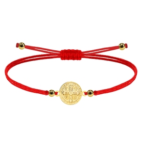 Bracciale in Acciaio Inossidabile di San Benedetto con Icona della Vergine e Cattolica, Elegante Bracciale con Ciondolo - Product Image 1