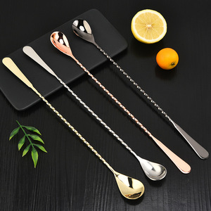 Personnalisé 25 27 30 40 50cm En Acier Inoxydable 304 Swizzle Bâtons À Long Manche Barman Outil pour <span class=keywords><strong>Cocktail</strong></span> Mélange Remuer <span class=keywords><strong>Bar</strong></span> Cuillère - Product Image 3