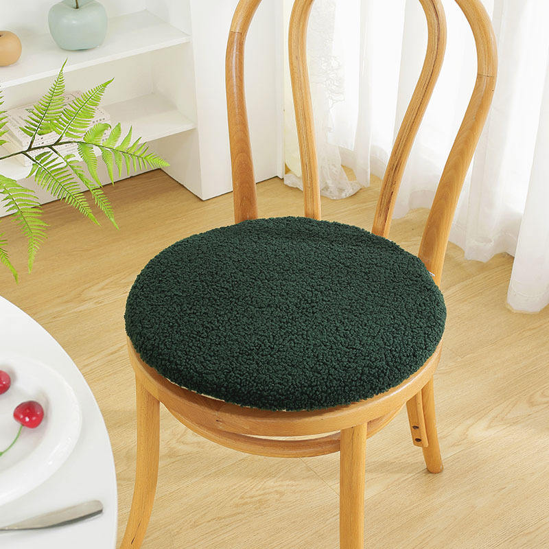 เบาะรองนั่งขนแกะทรงกลม - สีเขียวเข้ม