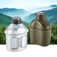 Cantimplora Portátil Ligera de Aluminio de 1L, Ecológica, con Vaso para Beber, Venta al Por Mayor