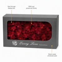 Têtes de fleurs d'hortensia naturelles stabilisées en gros, 5-6 cm, grandes, rouges, aux pétales tendres, aspect séché, fleurs éternelles pour la Saint-Valentin et les mariages