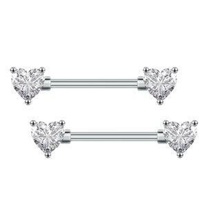 Par de Piercings de Acero Inoxidable <span class=keywords><strong>en</strong></span> Forma de Corazón de 14G, Accesorios Sexys para el Cuerpo, Anillo de Zirconia <span class=keywords><strong>Grande</strong></span> para Joyería de Moda - Product Image 6