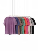 Kaos Pria Sebanda Vintage 230g Katun Combed Tebal Batik Washed Kerah Pendek Lengan Pendek Longgar Bernapas Model Cross-border
