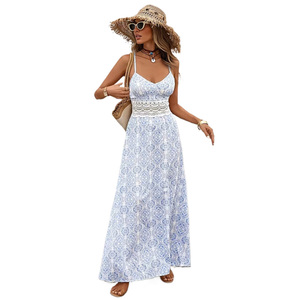 Vestido de Verano 2026 para Mujer, Estampado Floral, con Tirantes Finos, Volantes, Estilo Bohemio, para Playa o Boda - Product Image 1