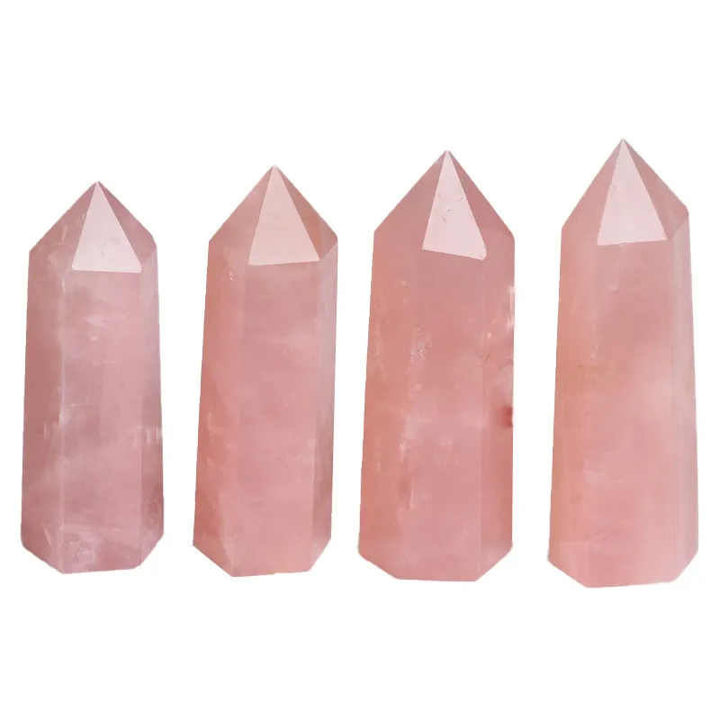 Wholesale High Quality Natural quartz big size rose quartz point large rose quartz tower