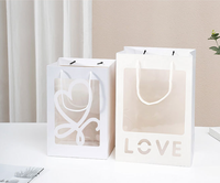 Sac fourre-tout de luxe HONPAK avec fenêtre transparente, motif floral pour bouquets, emballage personnalisé pour bougies, idéal pour le shopping