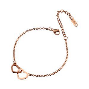 Fashion Stainless Steel Double Heart <strong>Couple</strong> <strong>Bracelet</strong> <strong>for</strong> Jewelry Shop Wholesale N25741 - Product Image 3