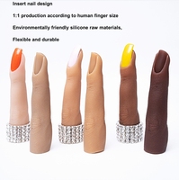Professionnel Nail Art Pratique Silicone Doigt Modèle Joint Flexible Faux Ongles Silicone Main Doigt Mannequin
