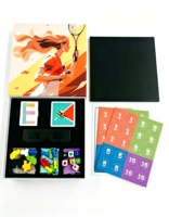 Boîte à couvercle personnalisée, ensemble de jeu de société de luxe pour table, jeux de stratégie modulaires personnalisables, composants de jeux éducatifs, articles en bois, jeu de cartes