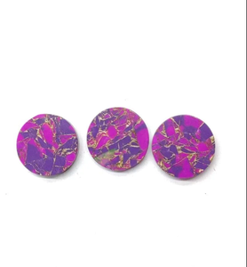 Achetez un cabochon rond en or naturel violet avec des paillettes dorées, 2 carats, pierre précieuse pour la fabrication de bijoux, pendentif, anneaux, bracelet, pierre de naissance, personnalisé - Product Image 4