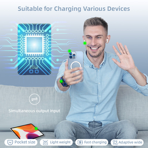 Sạc dự phòng di động siêu mỏng 5000mAh 15W tích hợp nam châm, hỗ trợ sạc nhanh không dây 20W <span class=keywords><strong>USB</strong></span> C & trạm sạc - Product Image 2