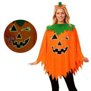 Glow-in-the-Dark Pumpkin Cape Shawl Hat Set para adultos <span class=keywords><strong>y</strong></span> niños Disfraz de Halloween para fiestas <span class=keywords><strong>y</strong></span> eventos escolares - Product Image 5