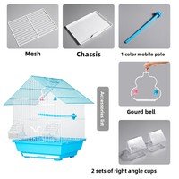 Cage à oiseaux de petite taille Tiger Skin Budgerigar & Munia Pearl Villa, structure en fil métallique, facile à installer, cage d'élevage domestique