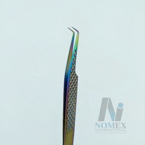 Venta al por mayor de pinzas de extensión de pestañas de acero inoxidable sostenible con logotipo de color personalizado agarre fuerte puntiagudo multiusos - Product Image 1