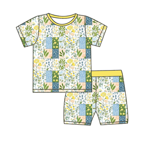 Ensemble de pyjamas en bambou pour bébé en gros, boîte mystère, prêts à expédier, imprimé western personnalisé, boîte surprise, <span class=keywords><strong>tenue</strong></span> deux pièces à manches courtes pour enfants - Product Image 1