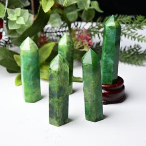 Pilier en pierre de lune verte sculpté à la main de haute qualité CrystalHola pour la décoration intérieure et le Feng Shui (vente en gros) - Product Image 2