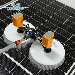 Brosse de nettoyage de panneaux solaires rotative à double disque LUYU LY-SR2, utilisation sèche et humide, équipement de nettoyage de panneaux photovoltaïques portatif en alliage d'aluminium - Product Image 1