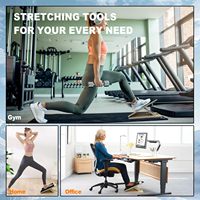 Planche inclinée rectangulaire moderne et portable en bois poli pour étirement des mollets, avec inclinaison réglable, idéale pour les squats