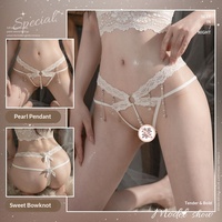 Grosir ODM Drop Shipping Celana Dalam Seksi Berenda 80 kg Lingerie Ukuran Besar Terbuka di Bagian Selangkangan Anti-Selip Mutiara Tanpa Selangkangan Pembatas Selangkangan