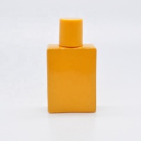 Bouteille de parfum en verre orange rectangulaire, 10 ml, coloré, emballage cosmétique, encolure en vis, rechargeable, en stock, 30ml