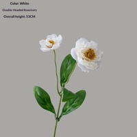 Buket Bunga Poppy Buatan Gaya INS dengan Daun Rosemary Buatan Tangan untuk Dekorasi Pernikahan, Natal, Rumah & Luar Ruangan