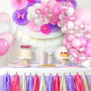 Kit Dekorasi Garland Balon Pink Putih <span class=keywords><strong>Pastel</strong></span>, Garland Balon Coquette Bow untuk Dekorasi Pesta Ulang Tahun dan Bridal Shower - Product Image 3