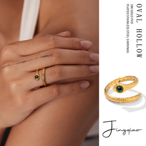 Anillo de Serpiente Chapado en Oro Ajustable para Mujer, Joyería con Forma de Animal, Engaste de Bisel, Regalo - Product Image 2