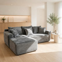 Canapé d'angle convertible en L, rembourré, sans structure, à compression, moderne et luxueux, à prix abordable. Salons modulaires d'hôtel à trois places