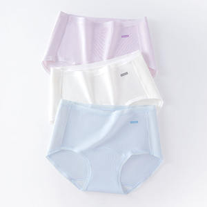 Mutandine da <span class=keywords><strong>Donna</strong></span> Traspiranti Antibatteriche in Maglia a Vita Alta in <span class=keywords><strong>Cotone</strong></span> Tinta Unita Ecologiche per Uso Quotidiano - Product Image 4