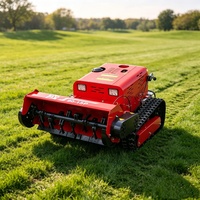 Tondeuse robot chenillée diesel robuste télécommandée à prix d'usine, avec poignée télescopique et moteur 4 temps de qualité industrielle