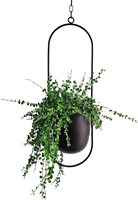 Porte-pot de fleurs intérieur et extérieur en métal noir moderne pour la décoration intérieure et le jardin