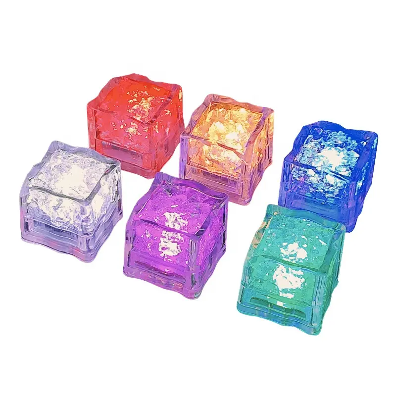 Меняющие цвет Новые СВЕТОДИОДНЫЕ Светящиеся Кубики льда, освещение для чашки, украшение для свадебной вечеринки