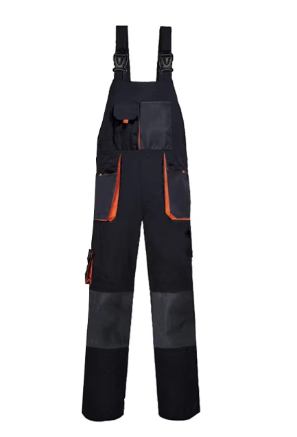 Salopette nera in puro cotone - XL