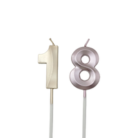 Bougies d'anniversaire artistiques dorées géométriques 3D à facettes populaires pour la fête d'anniversaire
