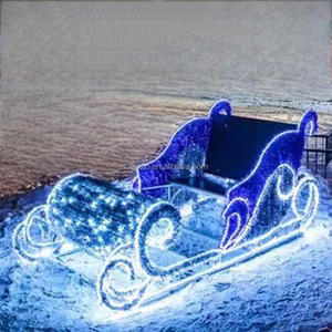 Juego de <span class=keywords><strong>Reno</strong></span> y Trineo 3D Preiluminado, Escultura Decorativa Iluminada para Jardín Exterior Navideña Brillante - Product Image 5