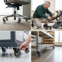 Roulettes de chaise de bureau 2 et 3 pouces en PU, pivotantes avec frein, roulement fluide et silencieux pour chaises de bureau et sièges de gaming