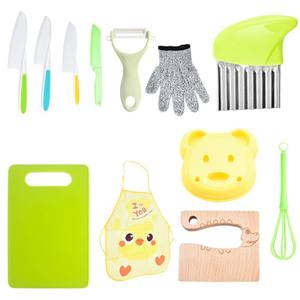 Juego <span class=keywords><strong>de</strong></span> 16 Piezas para Cortar Verduras y Frutas, Tabla <span class=keywords><strong>de</strong></span> Cortar Multifuncional Manual para Cocina, Guantes para Niños, Cuchillo para Frutas <span class=keywords><strong>de</strong></span> Plástico - Product Image 5