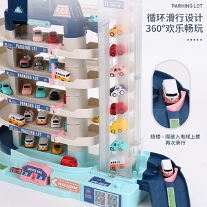 Jouet de construction de parking d'aventure pour voitures avec piste de levage électrique pour enfants de 4 à 7 ans, jouets en plastique à emboîter - Product Image 4