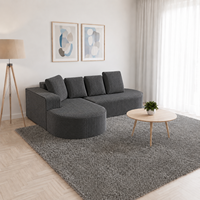 Canapé d'angle contemporain en forme de L avec section en mousse, canapé de conversation avec position chaise longue extensible pour salon et décoration intérieure